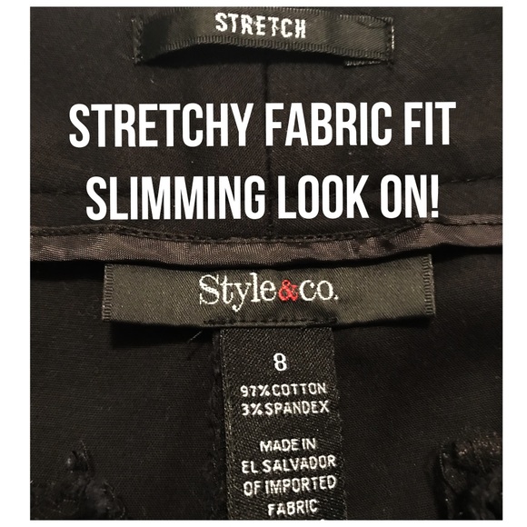 Style & Co Stretch, Ankle Cropped Black Pants - Picture 8 of 8